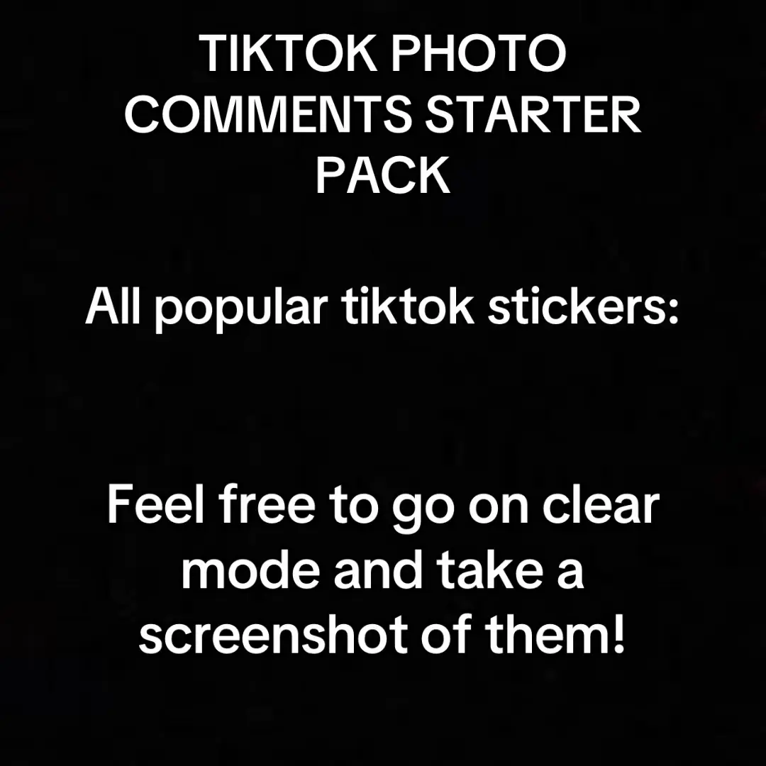 Tiktok photo comments starter pack all tiktok photos and stickers #foryoupage #photocomment 