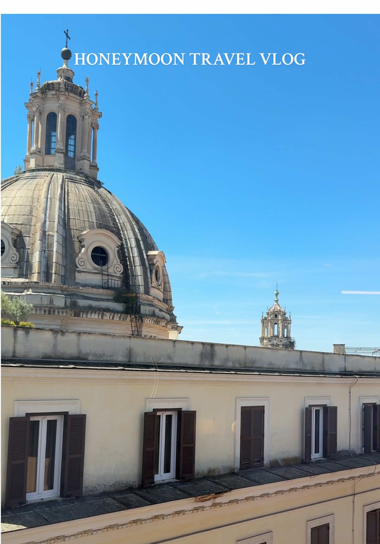 first honeymoon stop: ROME 💍🤍🇮🇹⛲️☕️ #rome #italy #roma #honeymoon #justmarried #travel #Vlog #travelvlog #husbandwife #fyp #viral #airportfit 