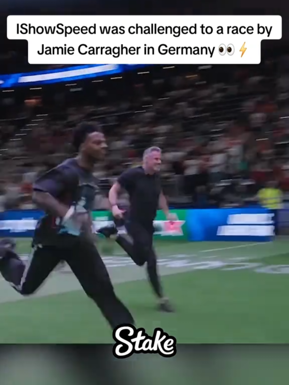 IShowSpeed was challenged to a race by Jamie Carragher in Germany 👀⚡️ #ishowspeed #fyp 