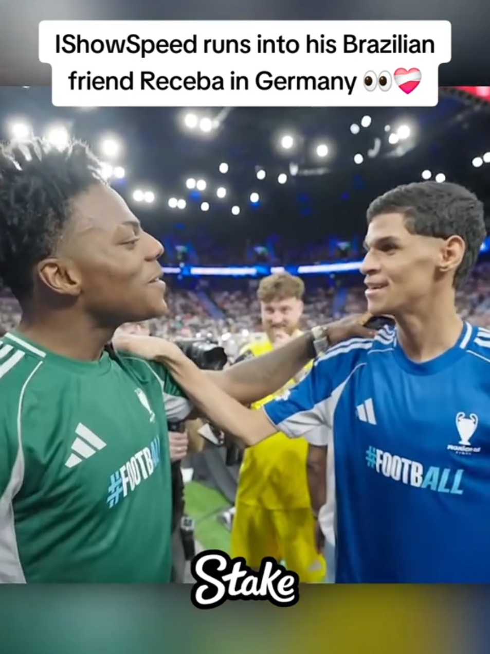 IShowSpeed runs into his Brazilian friend Receba in Germany 👀❤️‍🩹 #ishowspeed #fyp 