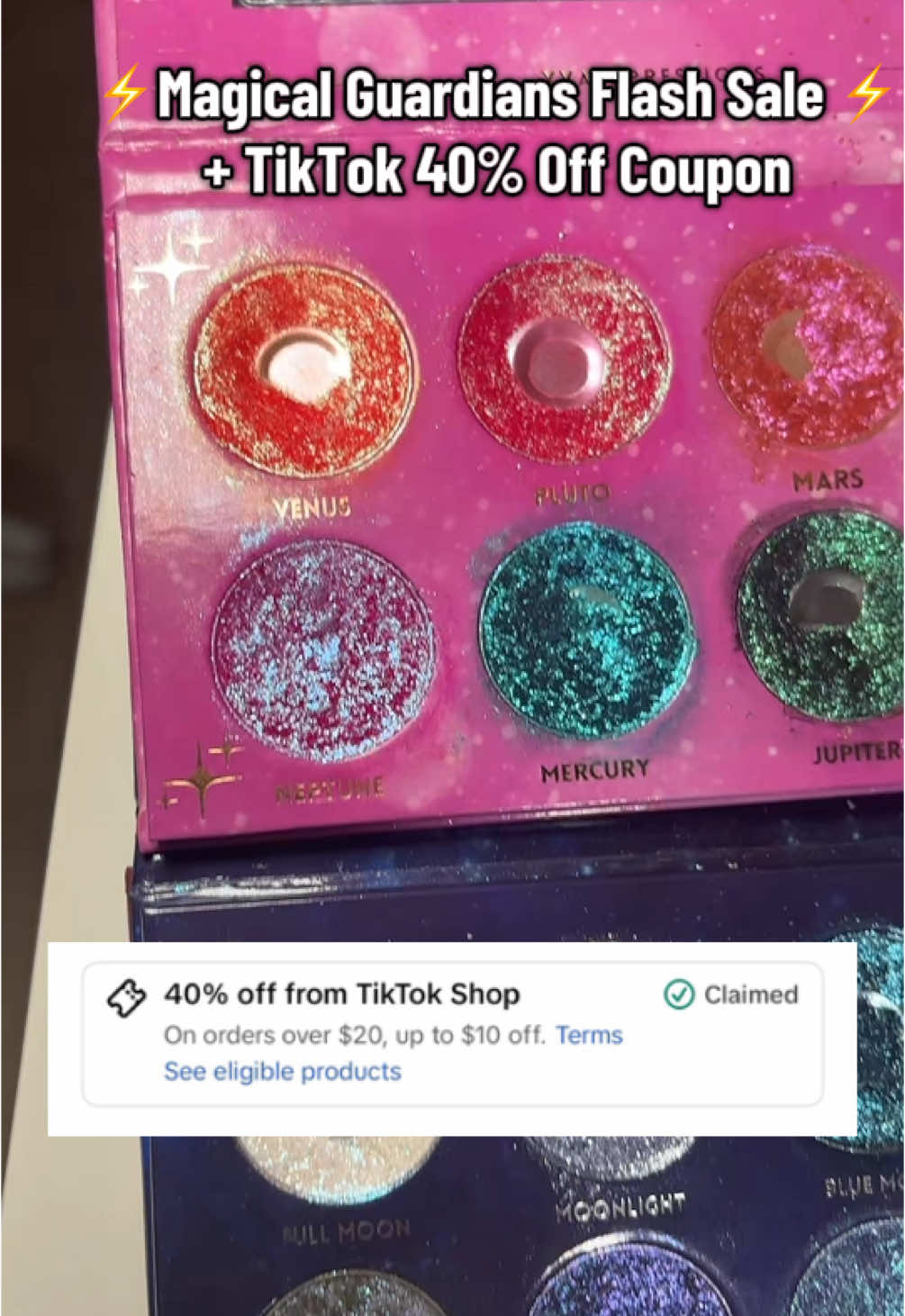 ⚡️Magical Guardians Flash Sale ⚡️+ TikTok 40% Off Coupon @Yva Expressions ✨ #yvaexpressions #duochrome #duochromeyeshadow #glittermakeup #glittereyeshadow #eyeshadowpalette #spotlightfinds 