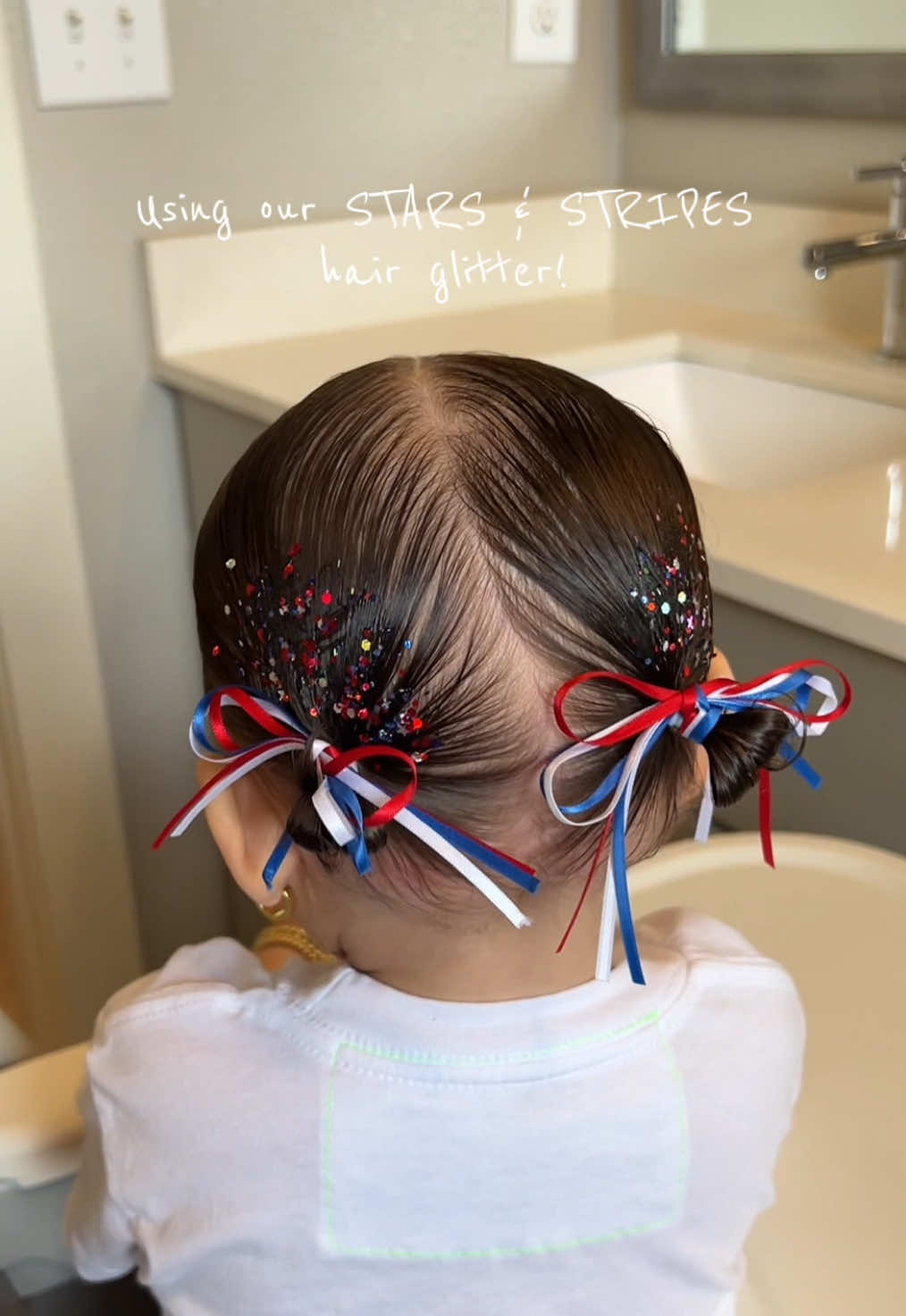 One of my favs from the 4th of July glitter collection! ✨🇺🇸❤️— shop the collection now! #kidshairstyles #trending #Lifestyle #cleangirlaesthetic #hairhack #hairstyle #hairtok #hairtutorial #mommyandme 