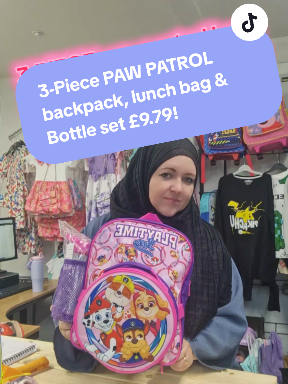 Girl's 3 piece Paw Patrol backpack, lunch bag & Bottle Set!!  #fyp ##foryoupage❤️❤️ #pawpatrol #lunchbag #schoolbag #TikTokShop #tiktokmademebuyit 