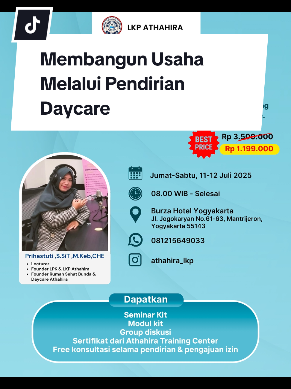 TERBUKA UNTUK UMUM, IBU RUMAH TANGGA, PENSIUNAN, BIDAN, PERAWAT, DAN DOKTER  YANG INGIN MEMULAI USAHA DAYCARE😍 Yuk ikuti Pelatihan 