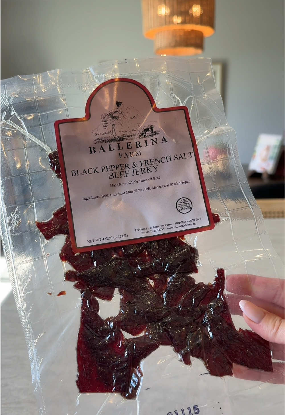 Trying @Ballerina Farm Store beef jerky as a snack on your flight! 