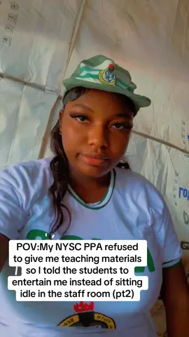 Principal kept on telling me there’s no textbook and I should wait she’ll get back to me, while waiting I decided to tell them to entertain me cos I can’t be staying in their staff room from morning till closing time without doing anything.. When their principal ready we start learning 😭#fypシ #nysc #ppa #nyscnigeria #goviral 