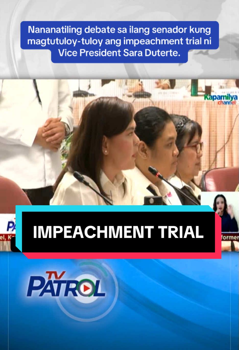 #impeachmenttrial #saraduterte #vpsara #tvpatrol #tvp #tvpatrolontiktok #abscbnnews #newsph #tvpatrolnews