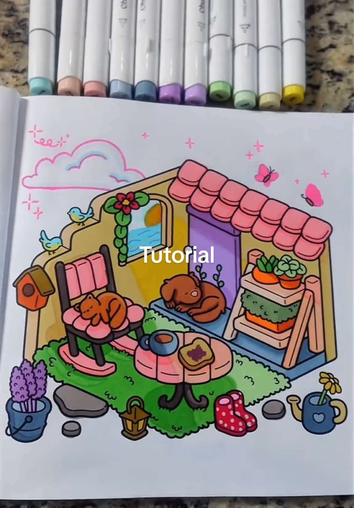 Here is the easiest way to draw or color lights and shadows using markers 🎨 #colorwithme #coloringtutorial #coloringbook
