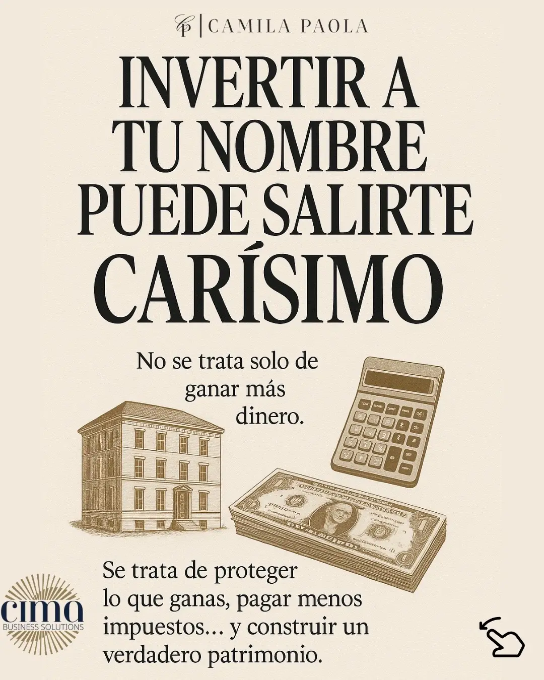 ¿Y si no es falta de esfuerzo… sino falta de estructura? Cada semana hablo con personas que están dando TODO. Trabajan de sol a sol, buscan opciones, prueban cursos, lanzan cosas… Pero siguen sintiéndose estancadas. No es porque no tengan talento. No es porque no tengan ganas. Es porque están construyendo sin base. Sin estrategia. Sin protección. ⚠️ Invertir sin estructura es como construir una casa sin cimientos. Puede funcionar un rato… hasta que todo se cae. 💡 Por eso en CIMA ayudamos a emprendedores, inversionistas y freelancers a crear estructuras empresariales que protegen, escalan y multiplican. Ya sea que quieras empezar desde cero, proteger lo que ya tienes, o escalar con visión… necesitas estructura, no solo motivación. 🔑 Comenta la palabra clave: RUMBO y agenda una llamada con uno de nuestros estrategas. Te vamos a escuchar. Te vamos a guiar. Y juntos trazamos un plan que te devuelva el control de tu dinero y tu futuro. 📌 Las plazas con acompañamiento personalizado son limitadas. Toma el paso hoy que tu yo del futuro te va a agradecer. @cimasolutions.co 
