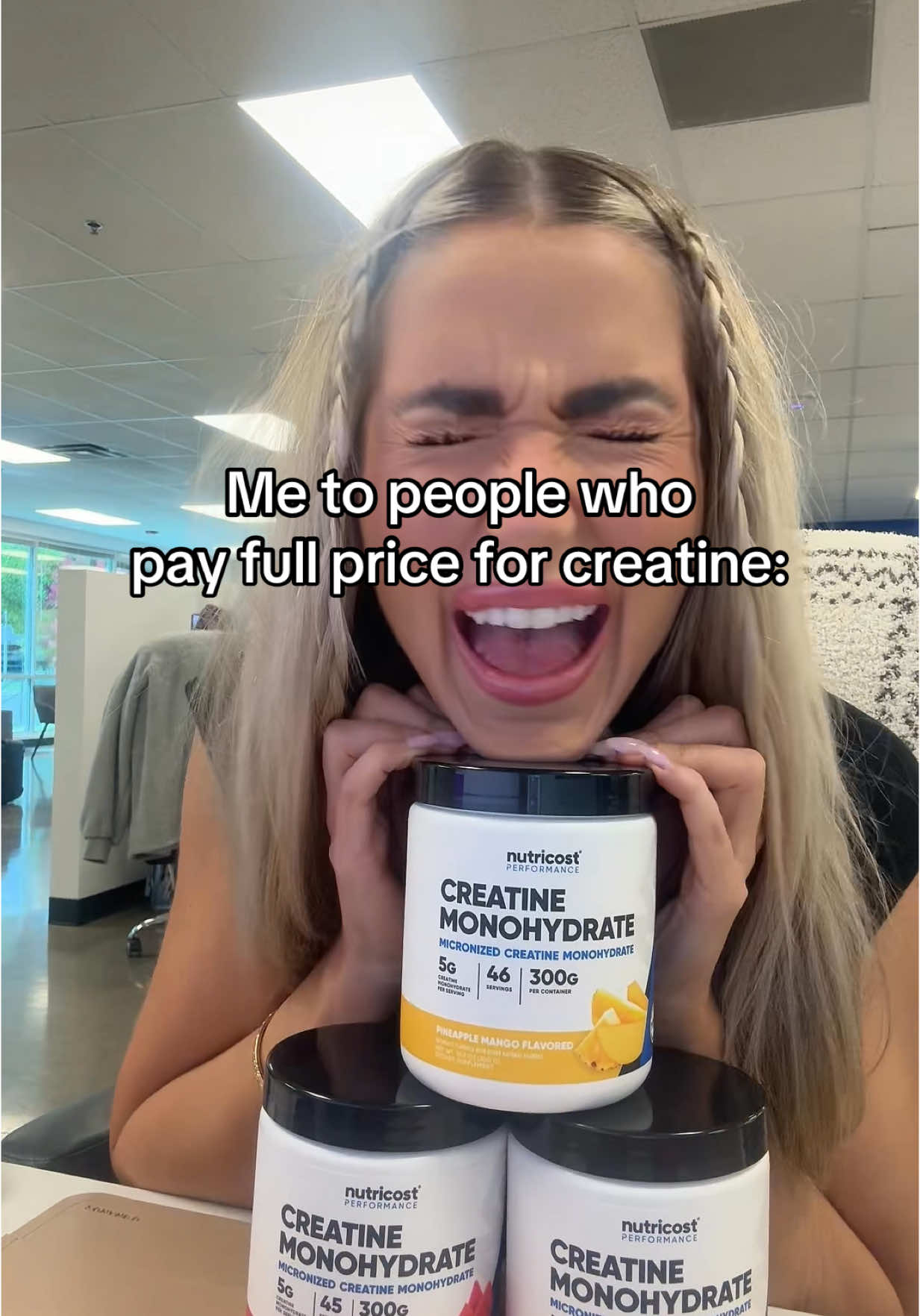 Wait? You pay full price for your creatine??🤔Can’t relate… $12 creatine available now only on TikTok Shop!!✨ #creatine #nutricost #supplements #wellness 