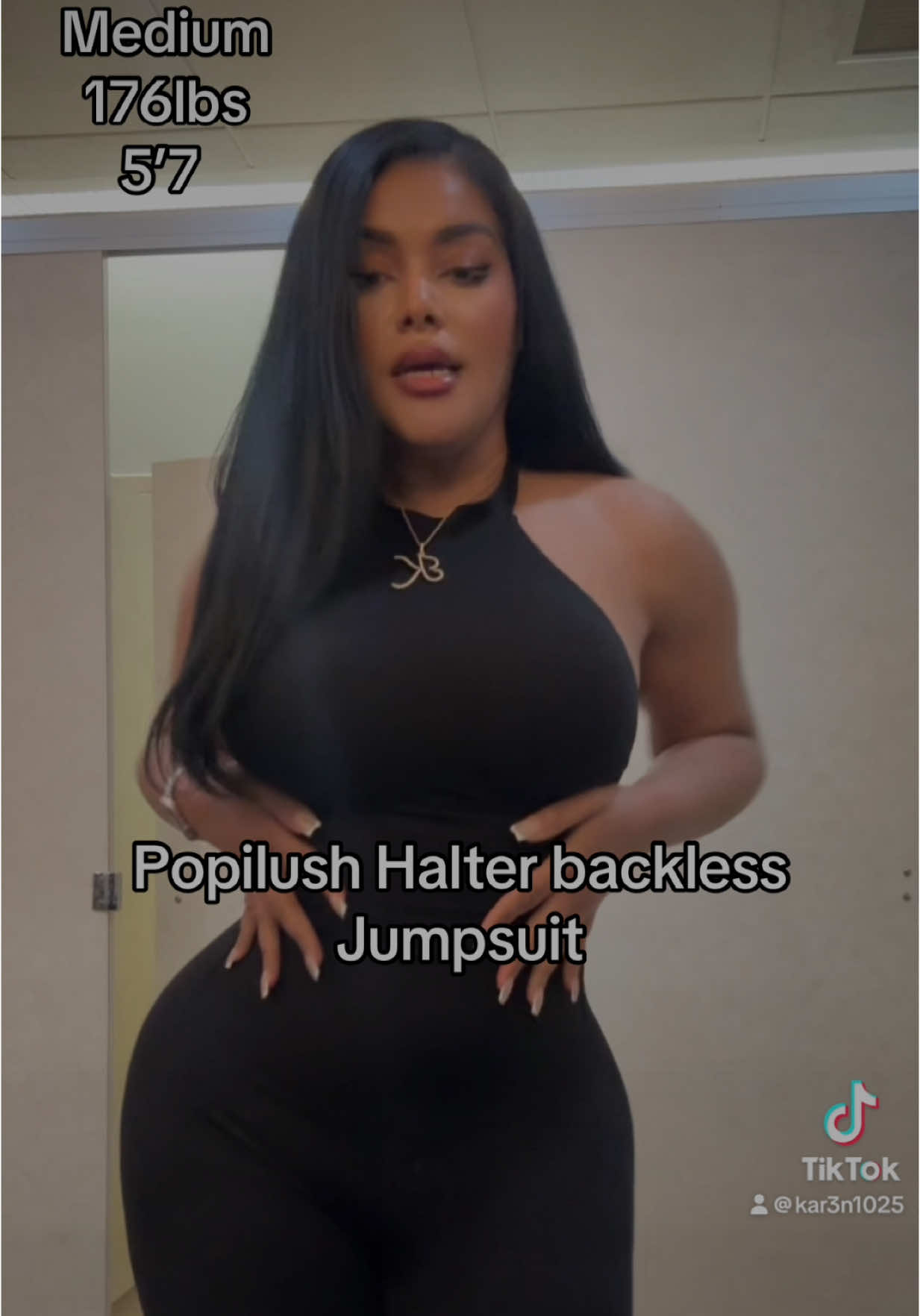 @Popilush LLC  Halter Neck Backless jumpsuit #popilush #snatched #shaperbodysuit #tiktokshop #viraljumpsuit 