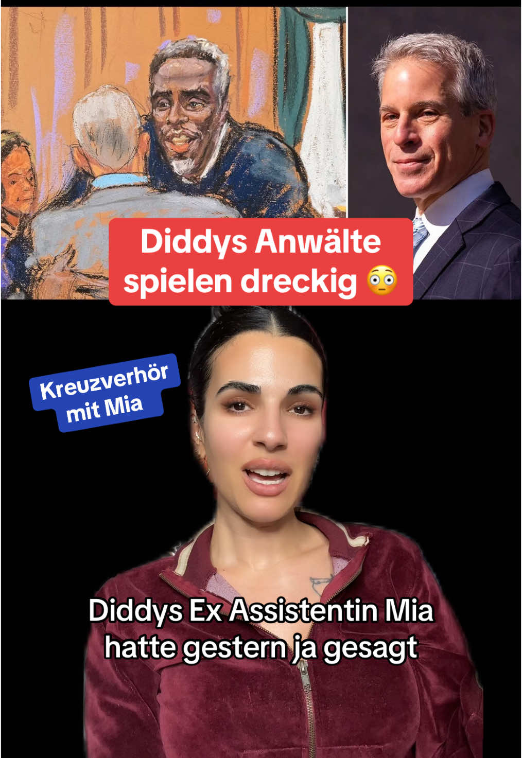 Diddys Anwalt Brian Steel nimmt seine Ex Assistentin Mia im Kreuzverhör richtig auseinander. Er spielt alle Karten aus, die er kriegen kann, um Mia als Lügnerin zu entlarven. Alle Updates im Diddy Prozess findest du im Video. #diddy #pdiddy #cassie #puffdaddy #trial #update #exposed #hollywood #seancombs #rap 
