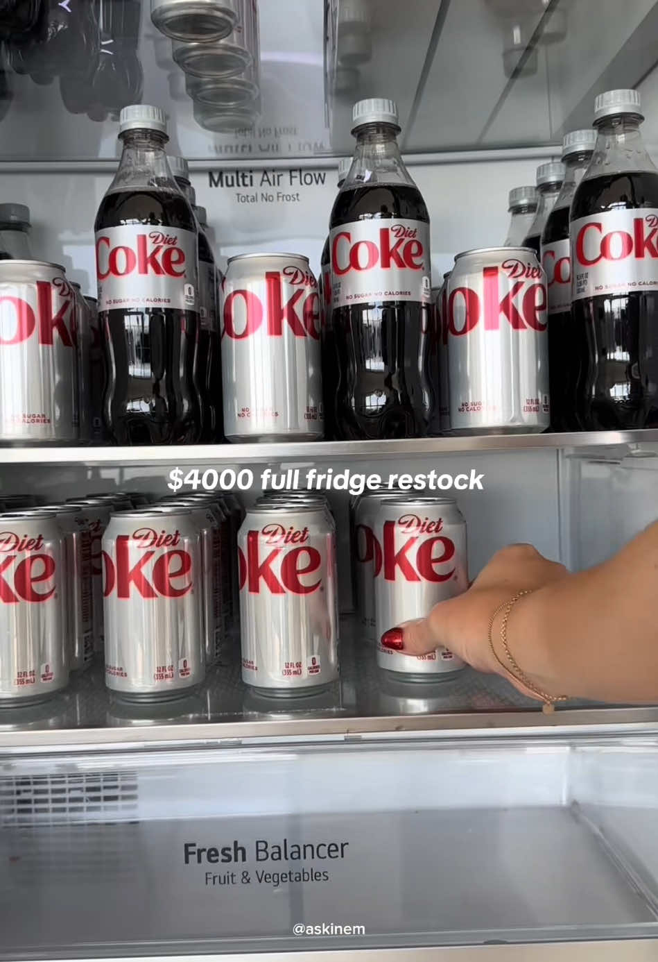 $4000 full fridge restock family of 4 #asmr #restock #refillday 