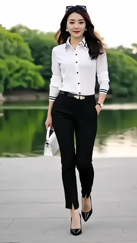 Áo Sơ Mi Trắng Dài Tay Kẻ Sọc #setquanaonu #dobohottrend #setdobonu #phoidodep #vayhottrend #quanaonu #aosomi #aosominu #aodep #aoxinh 