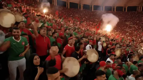 veo 3 جماهير المنتخب المغربي بالذكاء الاصطناعي # #instagram  #ai  #morroco 