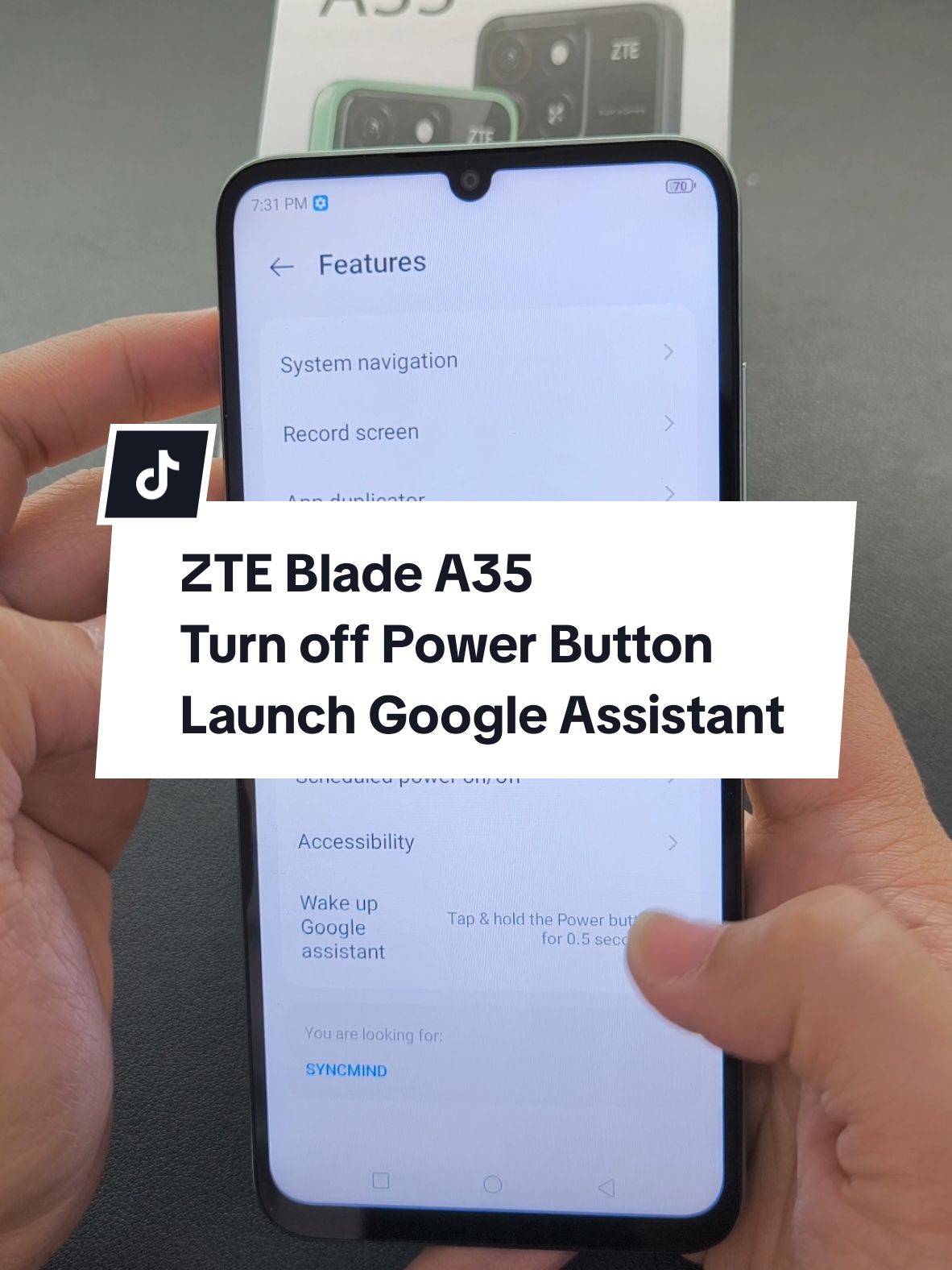 ZTE Blade A35 Turn off Power Button Launch Google Assistant #zte #android #smartphone #fyp #foryou #tiktokviral #tiktokshop 