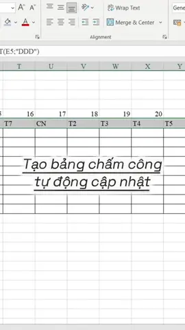 Tạo bảng chấm công tự động cập nhật #LearnOnTikTok #tinhocvanphong2024 #tinhocvanphong #excel 