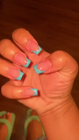 Blue French tip nails🩵 #fyp #foryoupage #nails #frenchtipnails #blue 