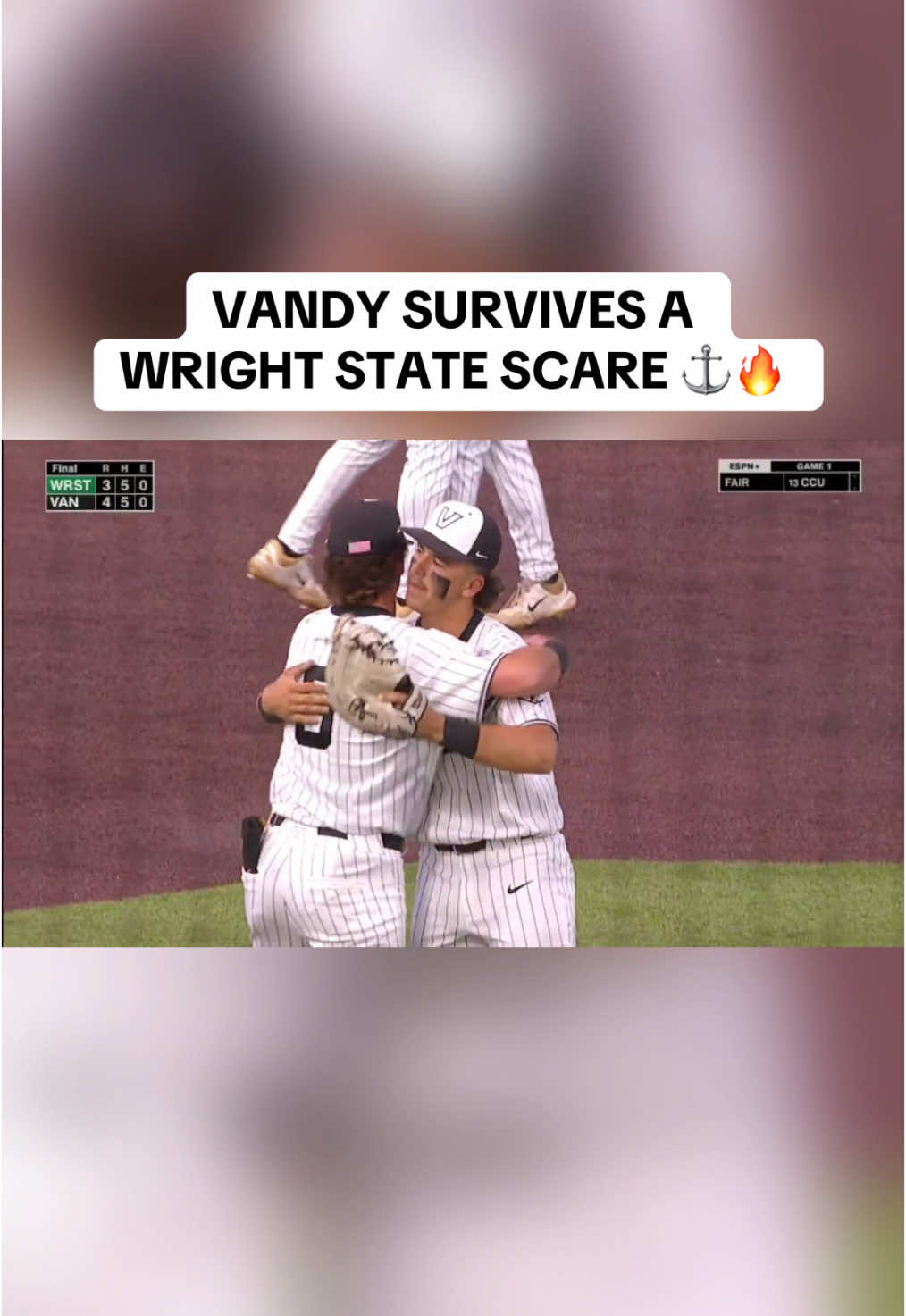 VANDY BOYS PULL IT OFF AFTER 6 NO HIT INNINGS 😳 #viral #fyp #foryou #college #MLB #collegebaseball #baseball #wow #cws #win #wow #wrightstate #vanderbilt