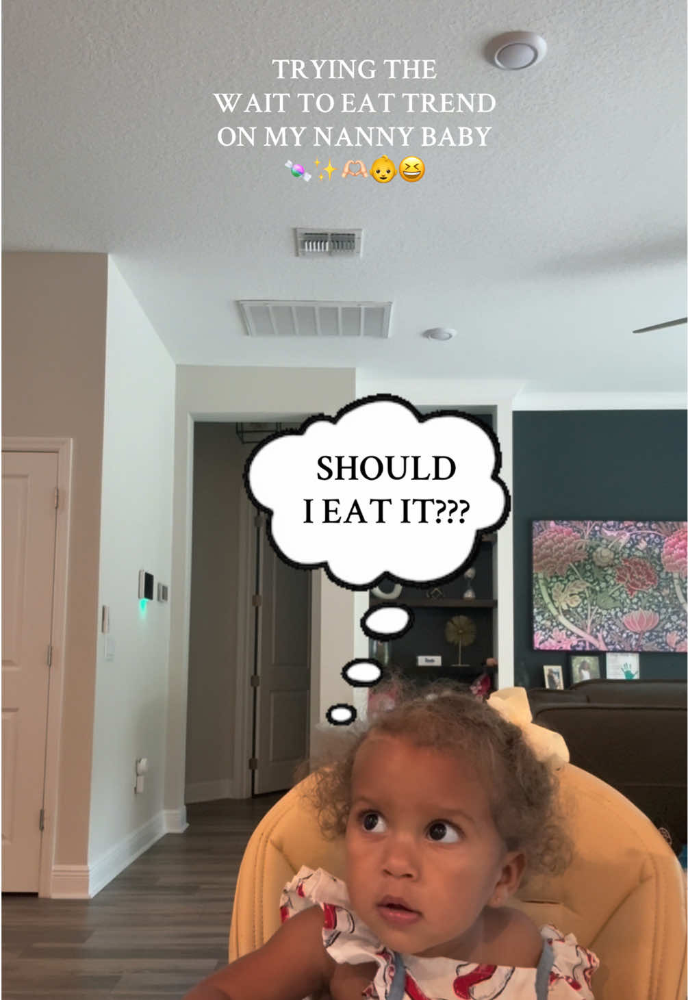 I was honestly surprised, considering she’s not even 18 months yet 🤣 #donteatit #wait #toddlersoftiktok #babychallenge #candy #temptations #trend 