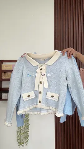 Cardigan Rajut Biru🩵🩵#promomakangajian #cardiganrajut #guncang66spesialgajian #guncang66 #cardiganoutfit #fyp 