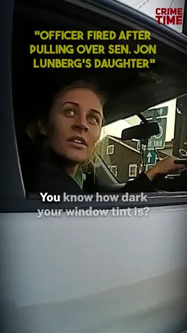 Officer Fired After Pulling over Sen. Jon Lunbergs Daughter#Cops #police #policeofficer
