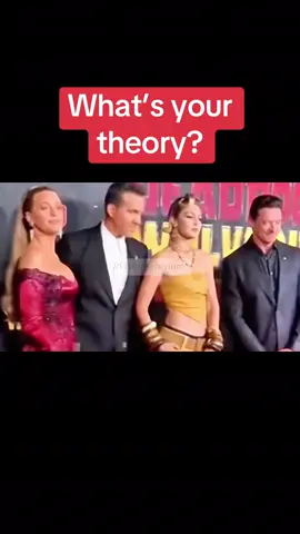 Blake is on one side. Hugh is on the other. But Ryan’s stuck between an aggressive elbow and a thousand-yard stare. Something is OFF. Watch the clip. What’s your theory? #BlakeLively #GigiHadid #RyanReynolds 