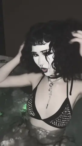 studded bikini #midwestemo #GOTH #gothmakeup #emo #studded #studdedbra #fyp 