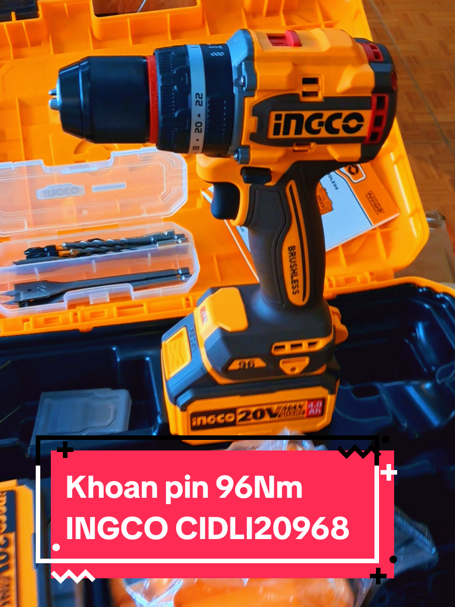 KHOAN PIN XỊN 96NM INGCO CIDLI20968 | CIDLI209681 không chổi than 3 chức năng có búa cho anh em thợ bao xài #khoanpin #khoanpinkhongchoithan #maykhoan #maykhoanpin #khoanpiningco 