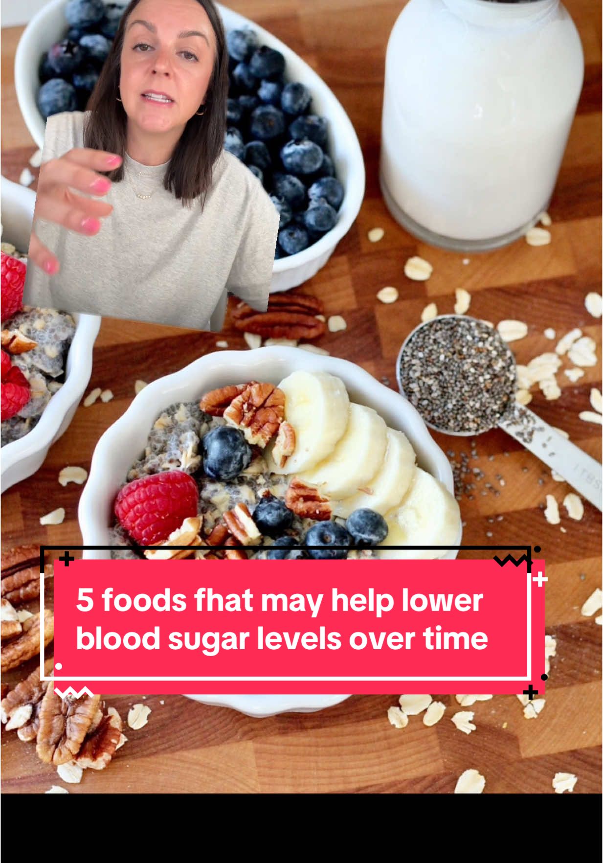 5 foods that can help lower blood sugar levels over time 🥑🍓🫐🥬🍦 Avocados Oatmeal Unsweetened Greek yogurt Berries Leafy greens #milknhoneynutrition #diabetes #bloodsugar #type1 #t1d #type1diabetes #type2 #t2d #type2diabetes #prediabetes #bloodsugarfriendly   #greenscreen 