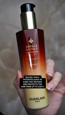 Guerlain ABEILLE ROYALE HONEY BOND TREATMENT  LEAVE-IN CARE Extract below is taken from the Guerlain website: This ”bandage effect” leave-in haircare combines the repairing powers of 4 exclusive honeys chosen by Guerlain Research with Honey Bond-Protect Complexᵀᴹ technology to deeply repair the hair fibre and protect it from humidity, pollution and heat-styling tools up to 230°C². From first use, hair is more resistant against breakage, frizz are controlled and the lengths are disciplined. Day after day, hair is replumped, soft and shiny.  I recently started using it and my hair feels softer and appears more healthy with frizz considerably reduced.  Self-purchased @Guerlain #guerlain #beauty #haircare #guerlainabeilleroyale  #CapCut 