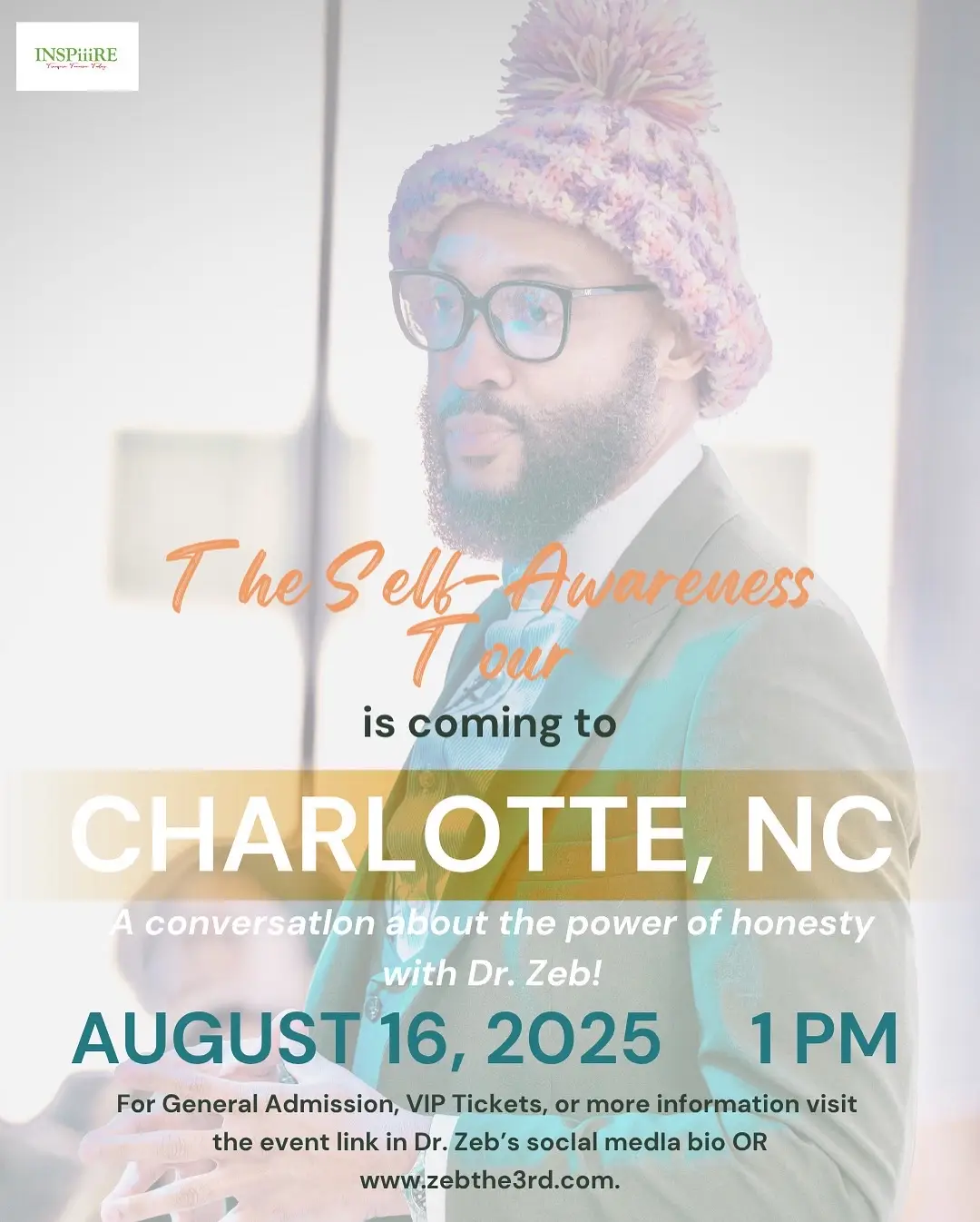 North Carolina is home for me. It felt only right to bring the tour home. Building this tour organically…with no corporate sponsors or major platform support…nothing but people who believe in this work and who believe in me…most of them complete strangers who have sacrificed their time and effort…has been hard. Won’t lie. But it has also been gratifying on a different level. Building what others can’t see or don’t believe in is always gratifying. August 16th’s stop in the Queen City is special to me because it is special for me. VIP and General Admission tickets are on sale now. I hope to see you there. Let’s work! #SelfAwarenessTour  #5areasofhealing #healing #emotionalintelligence #toldyou #DrZebLive #CharlotteEvents #HealingInRealTime #SpiritualJourney #Emotionalintelligence #PurposeDrivenLife #InnerWork #August16Charlotte #CharlotteLiveEvents #PersonalGrowthTour #mindbodysoul 