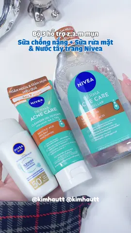 Combo 3 sản phẩm Nivea “chân ái” cho da mụn lun😘 #NIVEA #NIVEAclub #NIVEASun #NIVEASunDerma  #NIVEADermaAcneCare #kemchongnang #suaruamat #taytrang #skincare #review #unbox #unboxing #chitunbox 