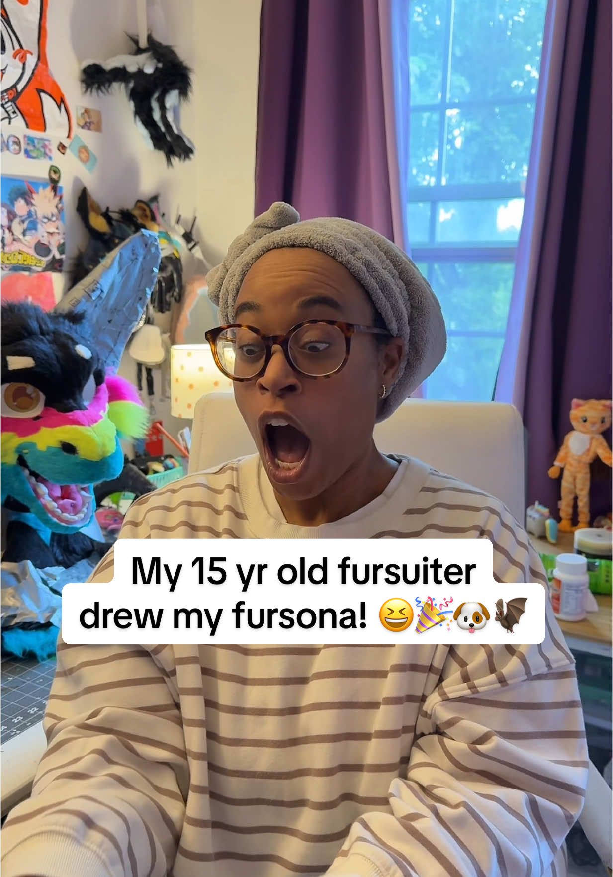 My 15 year old fursuiter daughter @Chilla 🦇💫 finished drawing my fursonas and I couldn’t be more thrilled with the outcome!!! 😆🎉🐶🦇 #furry #furryfandom #furrytiktok #fursuit #fursona #fursonaart #art #design #graphicdesign #joy #millennial #millennialsoftiktok #millennialmom #motherhood #motherdaughter #fun #cosplay #cosplayer #cosplaygirl 