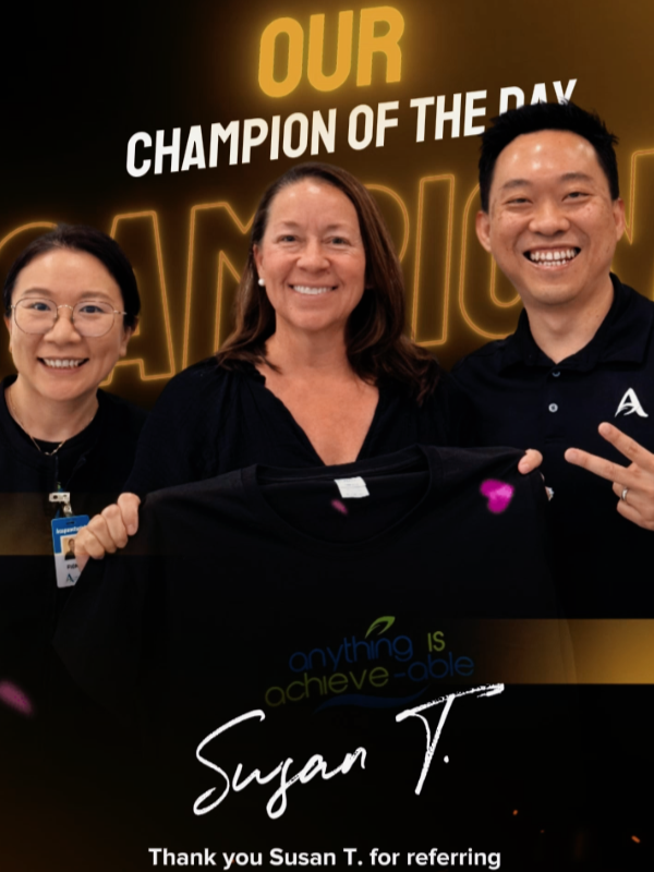 🌟 Our Champion of the Day: Susan T.! 🌟 A big thank you to Susan T. for referring a loved one to Achieve Integrative Health! 💙 Your trust is more than a kind gesture—it’s helping people restore their body’s God-given ability to heal. Susan is pictured with our provider Fiona and clinic founder Jimmy Yen, proudly holding her black “Anything is Achieve-able” shirt. 🙌 Your support is creating a ripple of restoration, one life at a time. We’re honored to have you as part of the Achieve family, Susan! Call us at (512) 273-7006 📞 Achieve Integrative Health is the #1 rated acupuncture and wellness clinic in Austin, in Texas, and in the United States. With over 750 five-star Google reviews, they are known as the “Mayo Clinic” of Acupuncture, as people from across the U.S. travel to their clinic to seek help. #ChampionOfTheDay #AnythingIsAchieveAble #AchieveIntegrativeHealth #GodGivenHealing #HealingCommunity