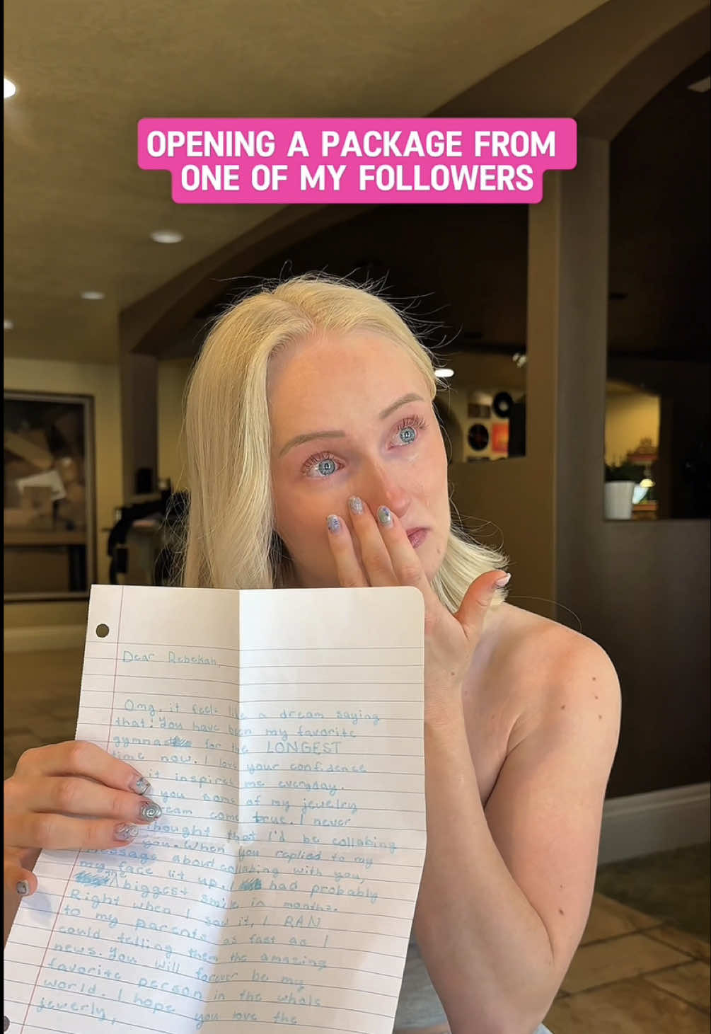 Crying over here😭 Grateful is an understatement. I truly love what I do, and I’m so grateful to have experiences like this:)  Go show some love and support to @loveshelljewelry on Instagram! 🐚🌊💞 #fyp #unboxing #grateful #influencer #emotional #gymnast 