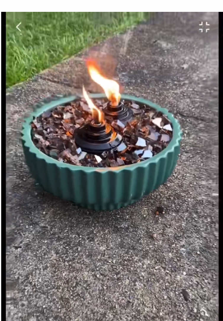We outside!!!!!! so you gotta have fire pits 🔥 This simple DIY is perfect for your outdoor tables😍 #homedecor #diyproject #DIY #firepit #diyhome #outside 