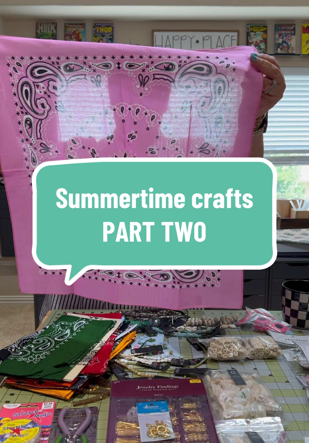 PART TWO Summer Crafts  #Summertime #SummerCrafts #DIYBandannaNecklace #DIYNecklace #DIYKeychain #DIY #Crafts #labubu ##hobbylobbyfinds