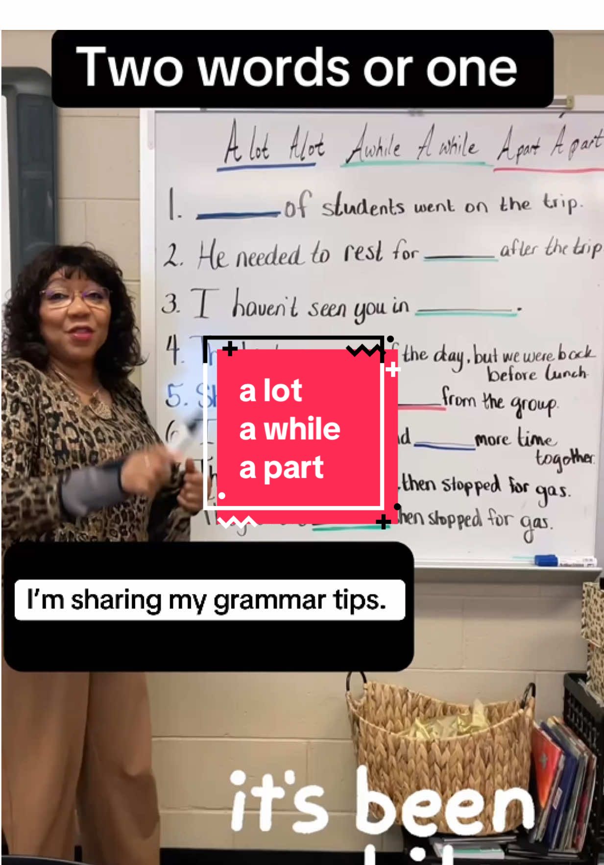 In this quick and clear grammar lesson, I explain the difference between “a lot,” “a while,” and “apart”—and why they are often confused. 🔹 A lot is always two words, even though people often mistakenly write it as “alot.” 🔹 A while is two words when used after prepositions like for (“for a while”), but awhile (one word) is an adverb meaning “for a short time.” 🔹 Apart is one word meaning “separated,” while a part (two words) means “a portion of something.” Don’t let these small differences trip up your writing—this lesson will help you get them right every time! #aLot #aWhile #aPart #GrammarLesson #WordConfusions #WritingTips #ESLLesson #EnglishAsASecondLanguage #LearningEnglish #HighLevelVocabulary #StudyEnglish #WordBreakdown #GrammarHelp