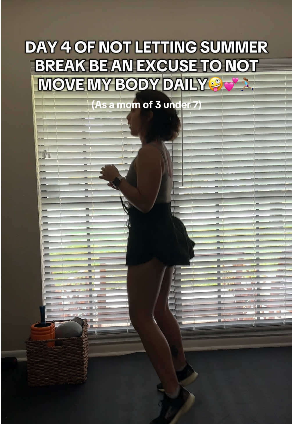 Lol the audio. I dont think i’m better than everyone, but def BETTER than how I was showing up lately! I’ve moved my body everyday the past 2 weeks and feels SO GOOD! 🩷☺️ #momswhoworkout #athomeworkout #momof3 #summerbreak 