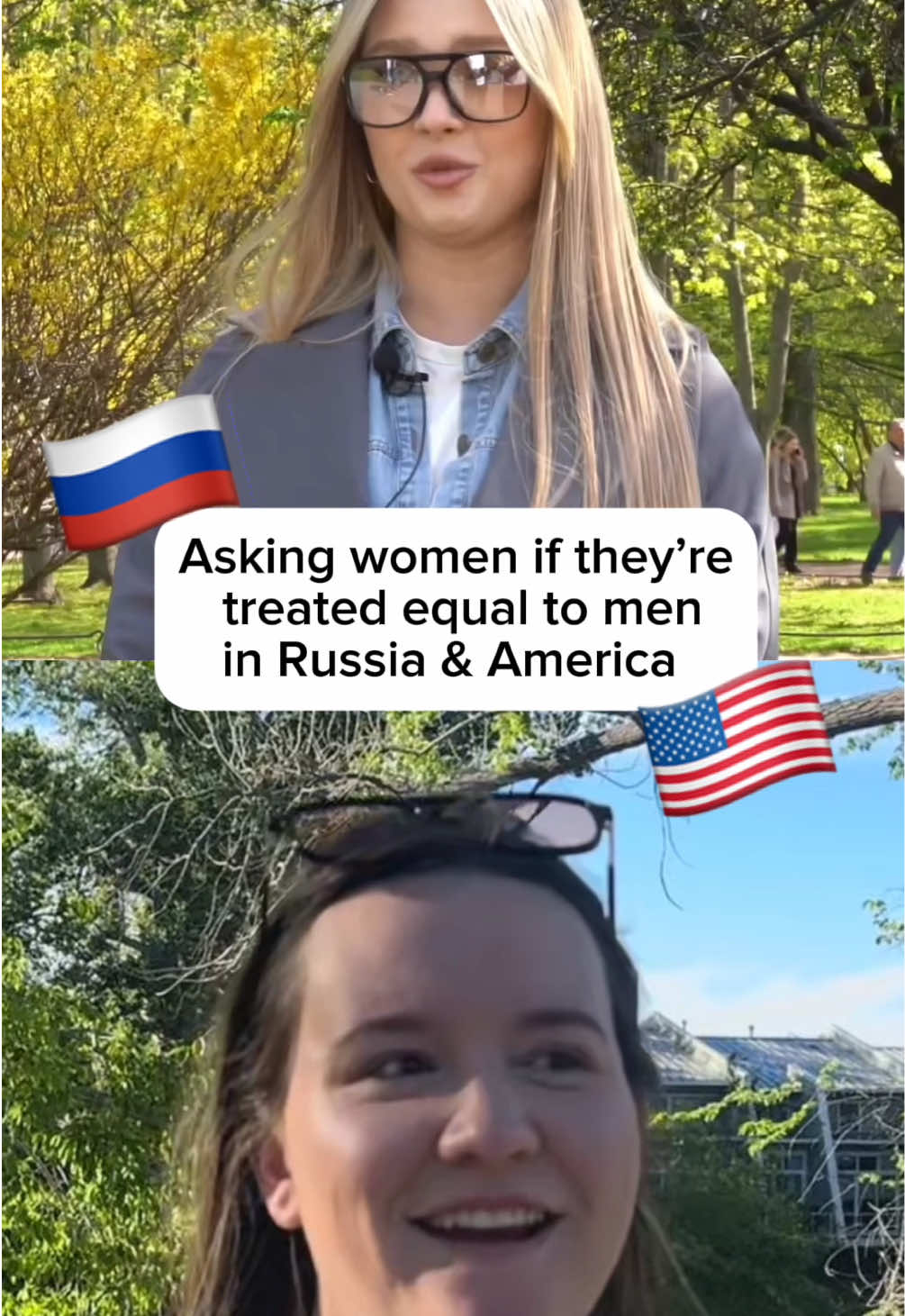 Asking women if they’re treated equally to men: USA vs Russia 