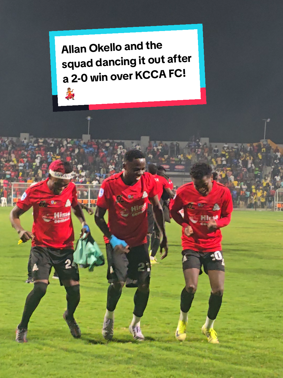 Allan Okello and the squad dancing it out after a 2-0 win over KCCA FC! 💃🏽🔥 Vibes high, trophy secured! 🏆🐍 #VipersSC #AllanOkello #ChampionsDance #StanbicUgandaCupFinal #KadibaCelebrations @VipersSC @ALLAN OKELLO 