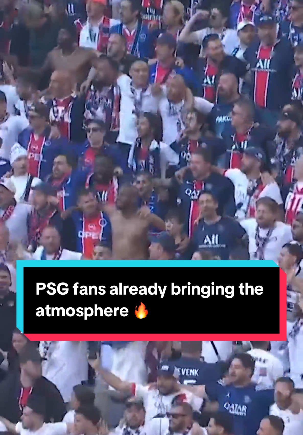 PSG fans already bringing the atmosphere 🔥 #psg #inter #championsleague #ucl #championsleaguefinal 