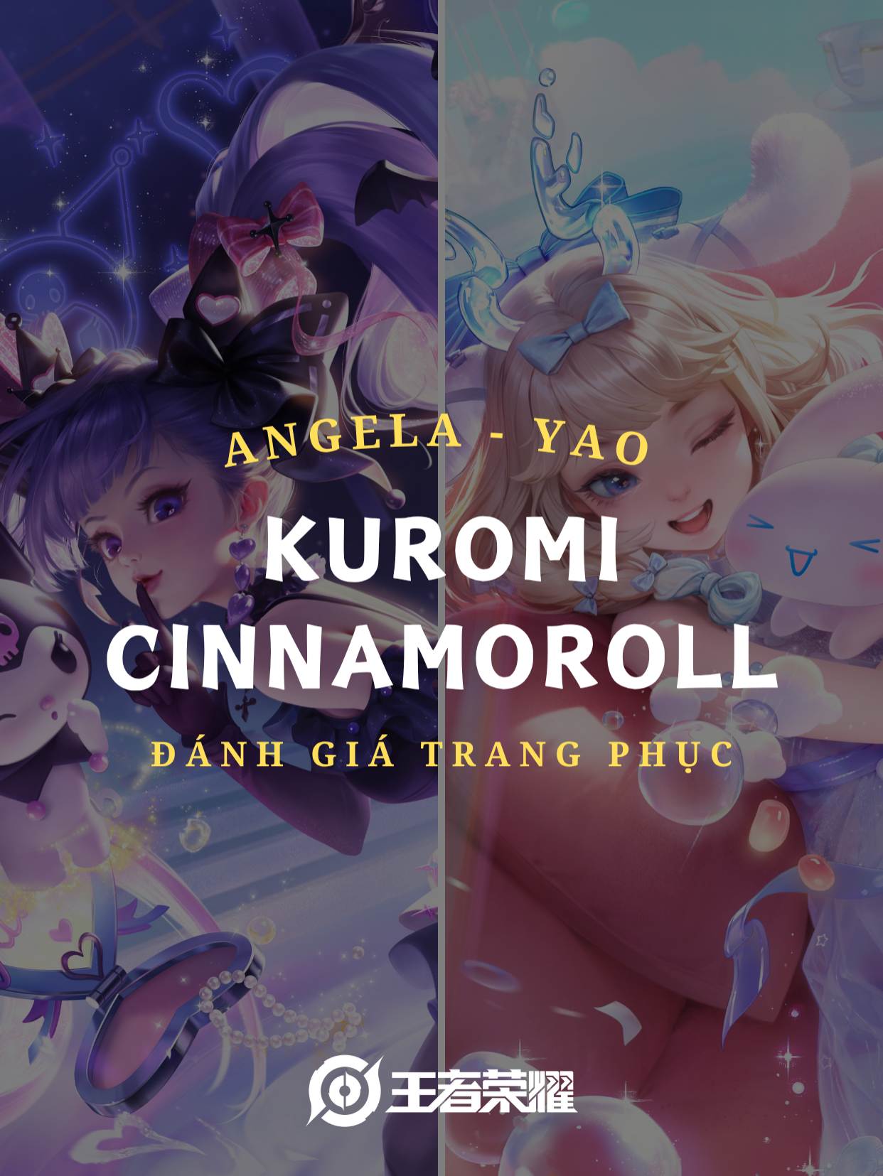Angela - Kuromi's Heart và Yao - Cinnamoroll's Dream: Đẹp thật hay chỉ đắt? ✨ Hai bộ skin truyền thuyết Sanrio vừa đổ bộ: Kuromi cho An Kỳ Lạp và Cinnamoroll cho Yao – đẹp, nhẹ nhàng, giá gần 700 cá mỗi bộ. Nhưng liệu bạn đang mua hiệu ứng, chất lượng... hay chỉ mua thương hiệu IP? Xem review trước khi xuống tiền nhé. #HOK #hokstudio #HOKxSanriocharacters #honorofkingsglobal #王者荣耀 #honorofkings #vuonggiavinhdieu