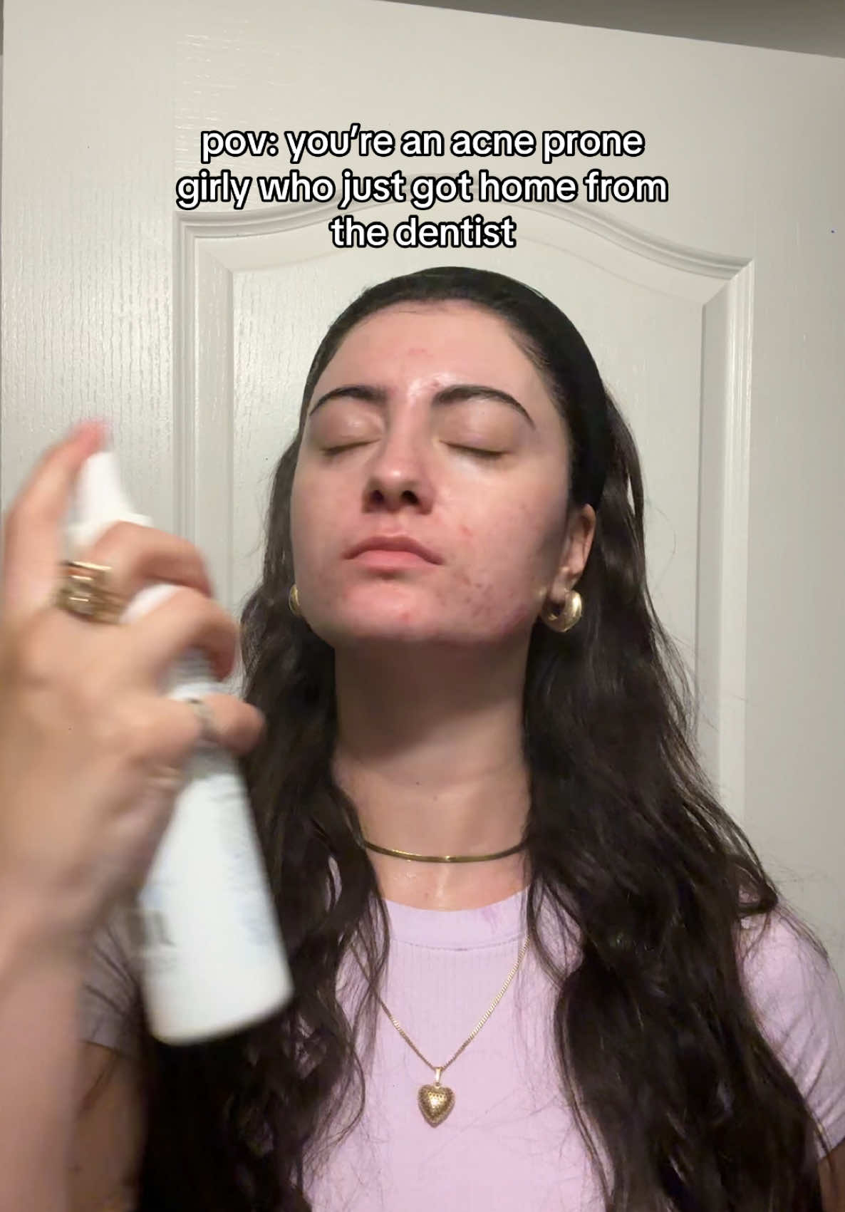 Immediately have to redo the skincare 🥰🥹 cleanser @CeraVe spray @e11ement inc. toner @Thayers spf @La Roche-Posay  #realskintexture #skincare #skincareroutine #acneskincare #makeup #beauty #hydratingskincare #morningskincare 