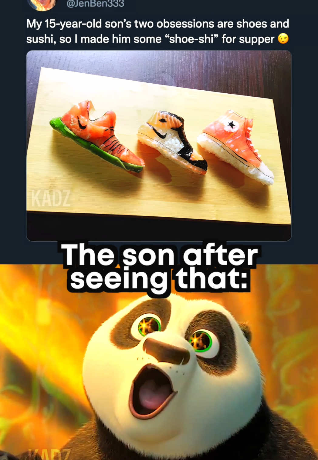 What a creative mom 💪❤️ #meme #memes #wholesome #sushi #shoes