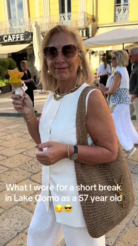 What i wore for a 5 day break in Lake Como, Italy as a 57 year old lady.  #OOTD #fyp #lakecomo #holidayoutfits #outfitsinspo #over50women #over40style #over30style#GDWM #maturemodel #mature 