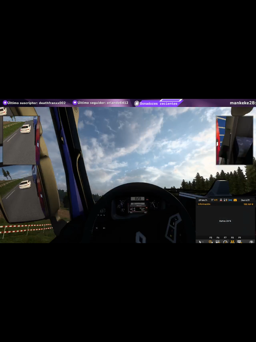 simulación de choques 2 jajaja @zNotbody @xXpepegoldXx @jeroelpro121 #eurotrucksimulator2 #streamer #twitch #risas 