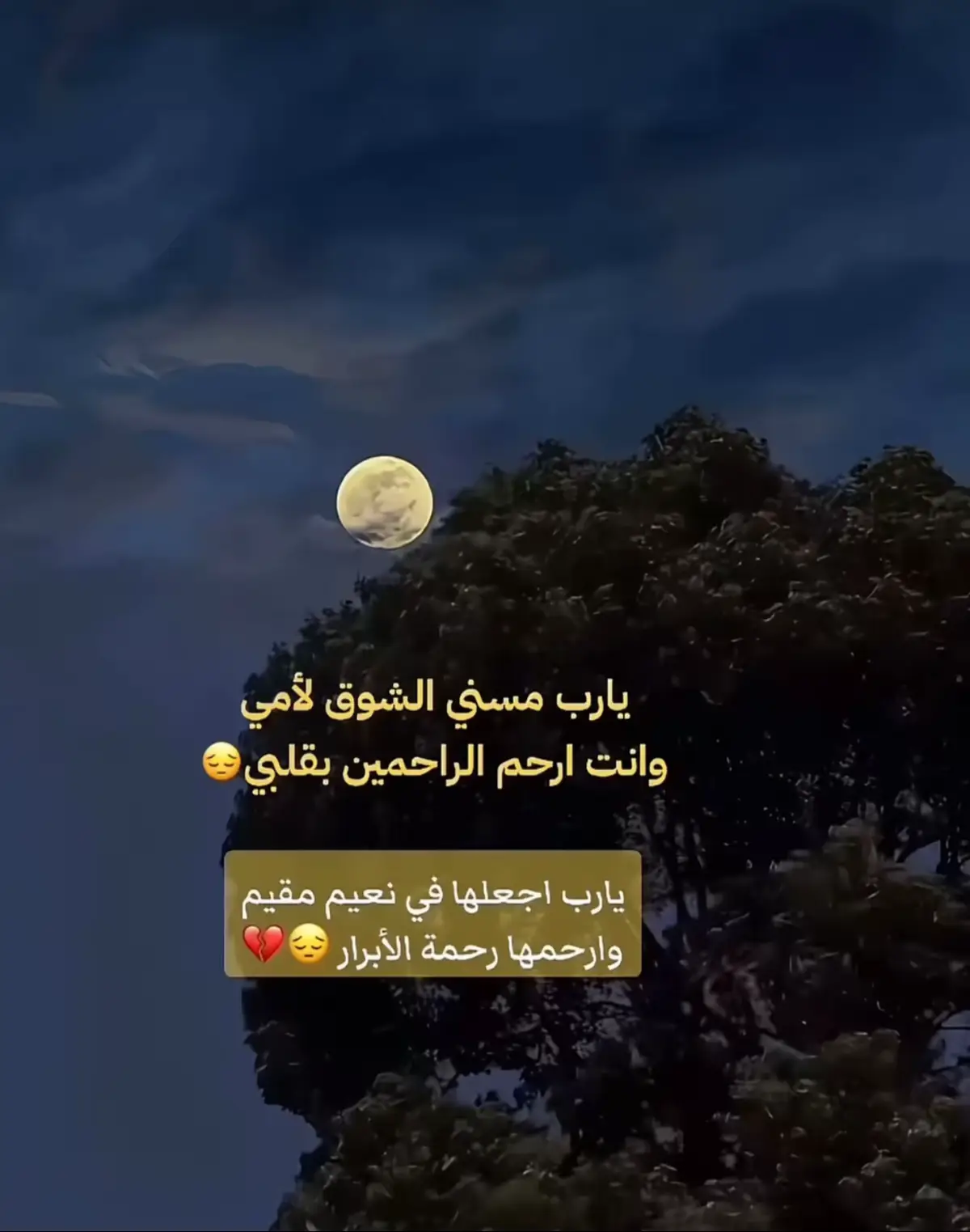 الف رحمه ونور على روحك امي اللهُم ارحم أمي واغفر لها عدد ما تعاقب الليل والنهار عدد كل شيء وملء كل شيء اللهُم جازها بالحسنات إحسانا وبالسيئات عفوًا وغفرانا اللهُم آنس وحدتها وغربتها وقهِا عذاب القبر وفتنته اللهُم اجمعنا بها في الفردوس الأعلى من الجنة على سرر مُتقابلين يارب العالمين.#جميع #اموات المسلامين والمسلامات #رحمك_الله_يا_أمي😔💔 