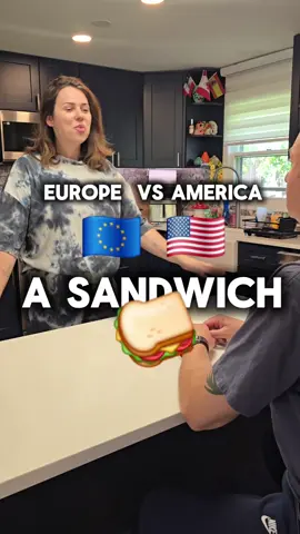 EU vs USA - Sandwiches! 😀 #food #funny #comedy  #european #american #couplecomedy  #thekunafam #america #fastfood #sandwich 